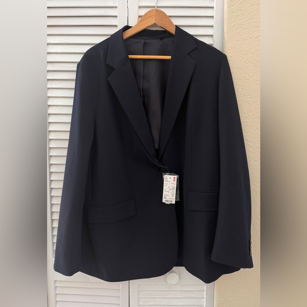 Uniqlo Classic oversized Navy Blazer - smart Relax Tailored Jacket NWT